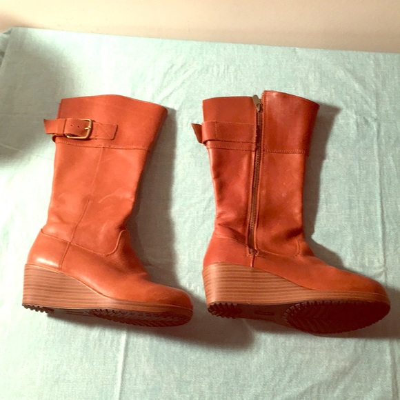 Croc leather wedge boots! - Picture 1 of 7